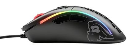 Glorious Model D Wired Gaming Mouse - 68g Superlight Honeycomb Design, RGB, Ergonomic, Pixart 3360 Sensor, Omron Switches, PTFE Feet, 6 Buttons - Matte Black - color: Matte Black, style: Model D (Ergonomic)