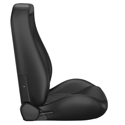 2 Pcs Adjustable Universal Racing Seats with Double Sliders, Reclinable Bucket Seats, 1 Pair of Sport Seats for Vehicles (OBS BLACK 2) - color: OBS BLACK 2