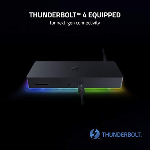 Razer Thunderbolt 4 Dock, 10 Ports, USB-A, USB-C, 2.5 GbE, Black | Dual 4K or Single 8K Video Output, Mac, and PC Compatible, Thunderbolt 3 & 4 Certified, Chroma - size: (Pack of 1)