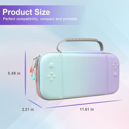 Canboc Carrying Case Compatible with Nintendo Switch 2 (2025), Hard Shell Switch 2 Console Bag with 24 Game Card Slots, Mesh Pocket fit Accessories, Purple Gradient Blue (Case Only) - color: Purple Gradient Blue