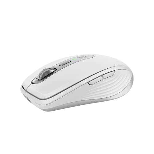 Logitech MX Anywhere 3S Compact Wireless Mouse, Fast Scrolling, 8K DPI Any-Surface Tracking, Quiet Clicks, Programmable Buttons, USB C, Bluetooth, Windows PC, Linux, Chrome, Mac - Pale Grey - color: Pale Grey, style: USB-C Charge