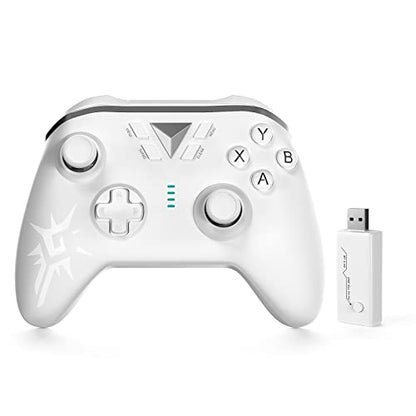 W&O Wireless Controller Compatible with Xbox ONE 2.4GHZ Gamepad Joystick Wireless Controller Compatible with Xbox Series X/S/One S/X/P3 Host/Windows 7/8/10 (White) - color: White