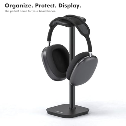 Headphone Stand, Desktop Headset Holder Heavy Base Desk Earphone Stand Aluminum Gaming Headset Hanger Rack for AirPods Max, AirPods, AirPods Pro, Sony, Beats, Bose, Razer and More(Black) - color: Black