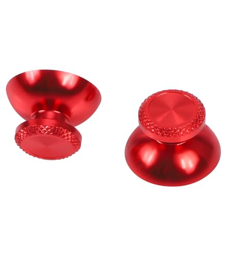 Ceozon Replacement Metal Thumb Grips Accessories for Ps5 Controller Thumbsticks Swap Joysticks Repair Kit (Red)