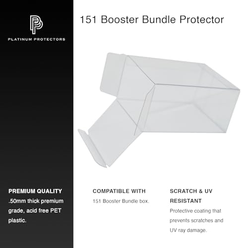 Protector Case for 151 Booster Bundle Box - UV and Scratch-Resistant, Stackable Ultra Clear .50mm Thick Display (5 Pack)