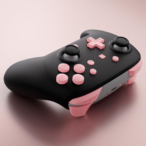 eXtremeRate DIY Replacement Full Set Buttons for Nintendo Switch 2 Pro Controller, Puffy Pink Custom ABXY Dpad + - Home Capture Power L R ZR ZL Triggers Sync GL GR Buttons for Switch 2 Pro Controller - color: Puffy Pink