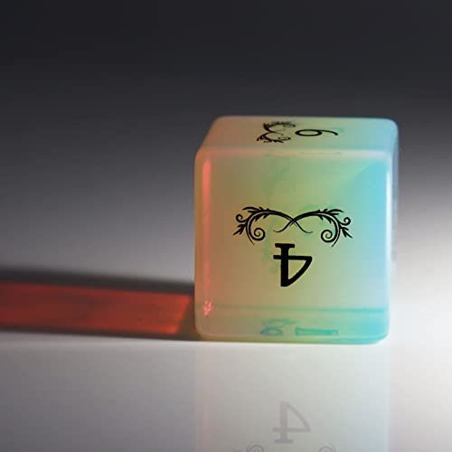 Haxtec Gemstone Dice Opal DND Dice Set with Dice Case Opalite D&D Compatible with Dungeons and Dragons Dice TTRPG DND Master Gift - color: White Black Gold