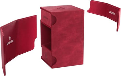 GameGenic Deck Box – Watchtower XL Red 100CT – Durable and Sturdy TCG, OCG, CCG Card Storage – Compatible with Pokemon, Yugioh, Commander, and MTG Magic: The Gathering Cards - color: Red