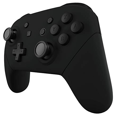 eXtremeRate Black Faceplate Backplate Handles for Nintendo Switch Pro Controller, Soft Touch DIY Replacement Grip Housing Shell Cover for Nintendo Switch Pro - Controller NOT Included - color: Black