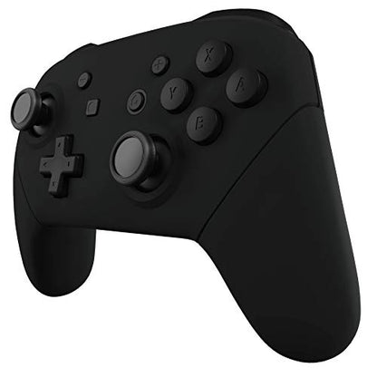 eXtremeRate Black Faceplate Backplate Handles for Nintendo Switch Pro Controller, Soft Touch DIY Replacement Grip Housing Shell Cover for Nintendo Switch Pro - Controller NOT Included - color: Black