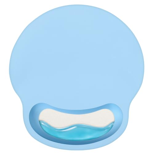Mouse Pad with Wrist Rest, 2-in-1 Ergonomic Mousepad with Wrist Support, Gel Memory Foam Mouse Mat Set for Desk Office Home Working Gaming, Computer Accessories Setup, Cute Decor, Sky Blue - color: Sky Blue