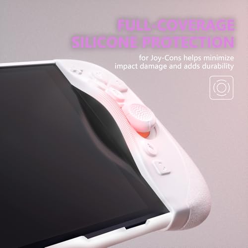 PlayVital Ranger Protective Case for Nintendo Switch 2 with Stand | Ergonomic Anti-Slip Silicone Grips, Dockable Hard Shell, 4 Thumbstick Caps | Quick-Release-Joycon Design Full-Body Cover, White - color: White