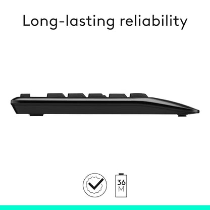 Logitech MK345 Wireless Keyboard and Mouse Combo with Palm Rest, 2.4 GHz USB Receiver, Compatible with PC, Laptop, Black - style: Combo