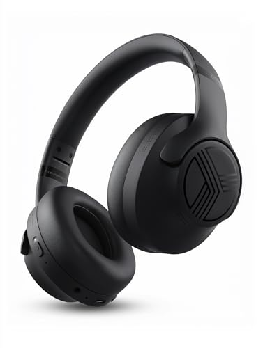 TREBLAB Z2 Wireless Over Ear Headphones Bluetooth, Hybrid ANC, 58H | IPX4 Sweatproof, Foldable with Case, Multipoint BT 5.3, Gaming Mode 65ms, 40mm Driver, 2-3H Charge Time - color: Black Logo