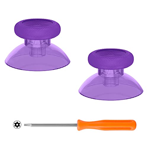 eXtremeRate Replacement Thumbsticks for Xbox Core Wireless Controller, Joysticks Repair Kit for Xbox Series X/S Controller, Custom Analog Stick Buttons for Xbox One S/X/Elite - Clear Atomic Purple - color: Clear Atomic Purple