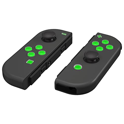 eXtremeRate Replacement Two-Tone Jelly Buttons for JoyCon, Green & Clear with Symbols Custom Controller ABXY Direction Home Capture + - Keys, DIY Action Face Buttons for Nintendo Switch & Switch OLED - color: Green & Clear