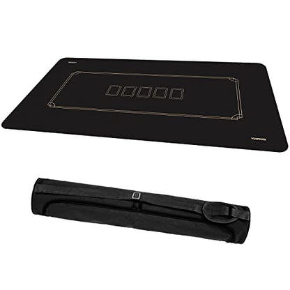 YUZPKRSI 70 x 35 Inch Texas Hold'em Poker Mat Waterproof, 8 Players Poker Table Mat Water Repellent, Portable Poker Table Top Topper with Thicken Carrying Bags for Poker Games, Blackjack, Casino - color: 70 X 35 Inch-gold&black