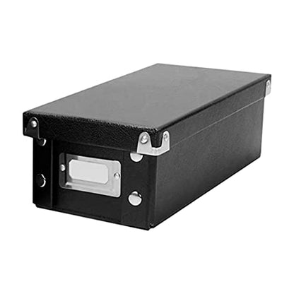 Snap-N-Store Index Card Holder Storage Box - Collapsible Organizer Box fits 1100 Flash Cards - Business, Recipe, or Note Card - 4 x 6, 1 Pack, Black | Fits up to 1,100 flash cards, ideal for business, recipe or note cards, folds flat for compact storage -