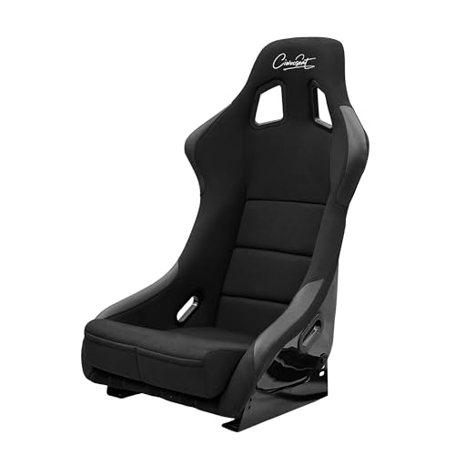 1PC Universal Large Racing Bucket Seats, Fiber Glass Fixed Back Bucket Racing Seat w/Dual Slider, Racing Seat With CIWUCSEAT LOGO, For Car Use, “21.2W X 33"H X 17.32"D, Not Including Seat Bracket