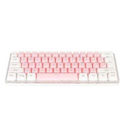 ZJchao Gaming Keyboard 60% Layout Mechanical Keyboard 61 Keys Wired RGB Compact Keyboard for Typist (White Pink) - size: White Pink