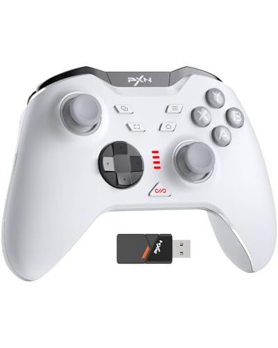PXN P5 Wireless Gaming Controller - Hall Joystick, Hall Trigger, 6-Axis Motion, 4 Back Buttons, Compatible with PC, Switch/Switch2, iOS, Android - color: White