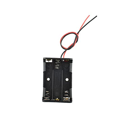 HAHIYO 4.5V AAA Battery Holder Bundle Series with Wire Sturdy Clapm Flexible Springs Contact Build-in Harnesses Batteries Black Case Easy Install 8 Pieces for Wall Clocks Ham Radio Kids Toys - style: Without cover-3AAA-8P