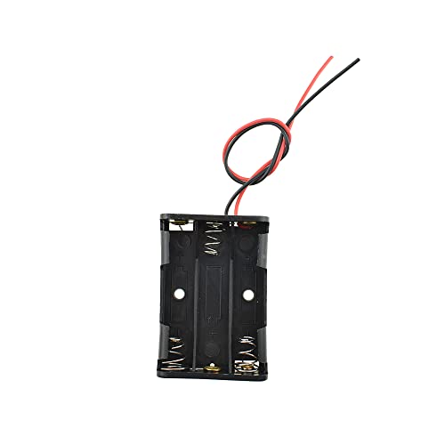 HAHIYO 4.5V AAA Battery Holder Bundle Series with Wire Sturdy Clapm Flexible Springs Contact Build-in Harnesses Batteries Black Case Easy Install 8 Pieces for Wall Clocks Ham Radio Kids Toys - style: Without cover-3AAA-8P