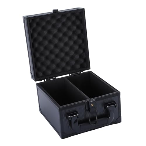 harayaa Card Storage Box Aluminum Alloy Trading Card Organizer EVA Foam Protection Collection Case Suitable for Fans Office Use Person, 2 Compartments