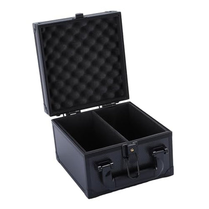 harayaa Card Storage Box Aluminum Alloy Trading Card Organizer EVA Foam Protection Collection Case Suitable for Fans Office Use Person, 2 Compartments