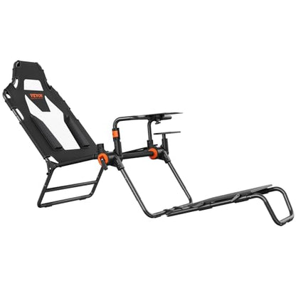 VEVOR Racing Wheel Stand Foldable Fit For Logitech,Thrustmaster,Fanatec,Hori,Mad Catz, Carbon Steel Driving Simulator Cockpit Adjustable Pedal & Seat,Fit Most Wheels and Pedals, Max. Load 330lbs