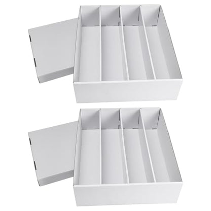 RLAVBL 2-Pack 3600 Count Trading Card Storage Box, 4 Row Cardboard Card Boxes with Dividers for Sports, MTG, TCG, Toploader - size: 2 Pack (4 Row)