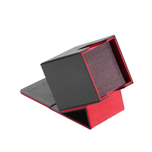 Mage Tech Adventurer [Apprentice] Modular PU Leather Deck Box - Holds 99 Double-Sleeved Cards - Ultra-Rugged, Expandable Design - MTG PTCG LOR OPCG & More - Black/Red - color: 2. Ambition (Black/Red), style: 1. Apprentice