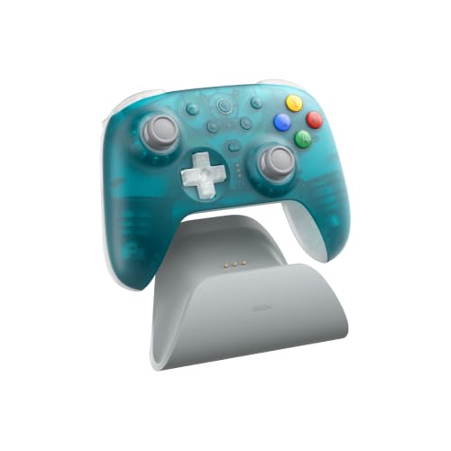 8Bitdo Ultimate 2 Wireless Gaming Controller with TMR Joysticks, Switchable Hall Effect/Tactile Triggers, 8Speed Wireless Tech, Charging Dock, RGB Fire Ring for PC & Android - Clear Blue - color: Clear Blue, size: Ultimate 2 Wireless