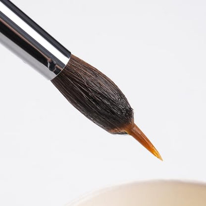 Watercolor Brushes Professional, Fuumuui 4Pcs Extended Needle Point Brushes Synthetic Extra Long Pinhead Brush with Sable Body for Fine Detailing - Watercolor Acrylic Gouache Inks Painting - color: Brown-4pcs