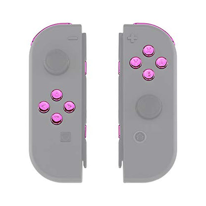 eXtremeRate DIY Full Set Buttons for Nintendo Switch & Switch OLED, Chrome Pink Glossy Replacement Buttons for JoyCon, ABXY Direction Keys SR SL L R ZR ZL + - Home Capture Trigger Buttons Springs - color: Chrome Pink