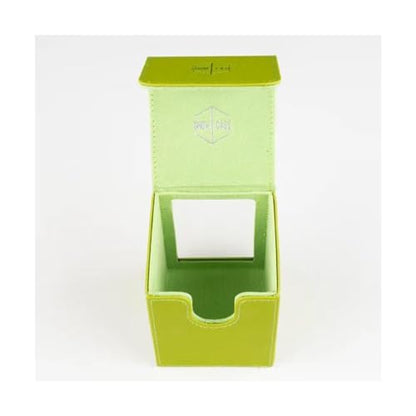 Showcase Deck Box with Display Window for Trading Card Games, Holds 100+ Double-Sleeved Cards, PU Leather, Magnetic Closure, Case for Magic MTG, Commander, Lorcana, TCG, CCG Lime - color: Lime