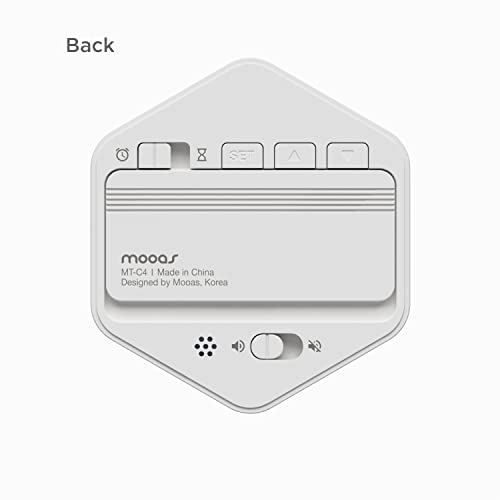 mooas Multi-Hexagon Clock Timer, Cube, Backlight, Countup/Down (White) | 6 Preset Times, Productivity Timer, 12/24H Clock, Battery Operated, Sound/Mute, Easy to Use, Exercise, Study, Cooking, Work - color: White, Mint, Yellow
