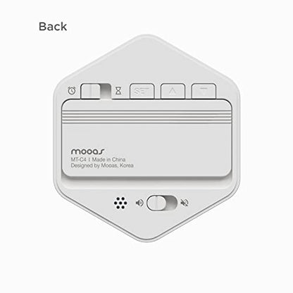 mooas Multi-Hexagon Clock Timer, Cube, Backlight, Countup/Down (White) | 6 Preset Times, Productivity Timer, 12/24H Clock, Battery Operated, Sound/Mute, Easy to Use, Exercise, Study, Cooking, Work - color: White, Mint, Yellow