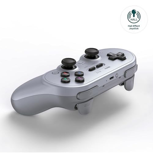 8Bitdo Pro 2 Wireless Bluetooth Controller with Travel Case, Hall Effect Joystick Update, Retro Gamepad for Switch/Switch 2, PC, Android, and Steam Deck & Apple (Gray Edition) - color: Gray Edition