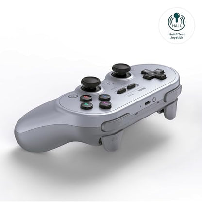 8Bitdo Pro 2 Wireless Bluetooth Controller with Travel Case, Hall Effect Joystick Update, Retro Gamepad for Switch/Switch 2, PC, Android, and Steam Deck & Apple (Gray Edition) - color: Gray Edition