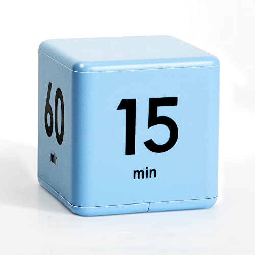 Weewooday Cube Timer, Gravity Sensor Flip Timer for ADHD Productivity, Classroom Kitchen Study Workout Cooking Desk Timers for Time Management, 15 20 30 60 Minutes Countdown Tool(Blue) - color: Blue