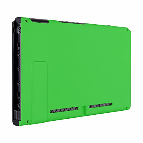 eXtremeRate Soft Touch Grip Green Console Back Plate DIY Replacement Housing Shell Case for Nintendo Switch Console with Kickstand – JoyCon Shell NOT Included - color: Green