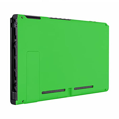 eXtremeRate Soft Touch Grip Green Console Back Plate DIY Replacement Housing Shell Case for Nintendo Switch Console with Kickstand – JoyCon Shell NOT Included - color: Green
