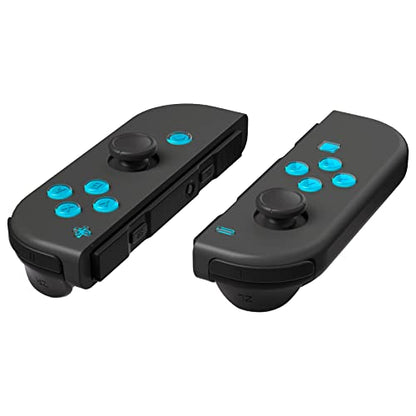 eXtremeRate Replacement Two-Tone Jelly Buttons for JoyCon, Blue & Clear with Symbols Custom Controller ABXY Direction Home Capture + - Keys, DIY Action Face Buttons for Nintendo Switch & Switch OLED - color: Blue & Clear