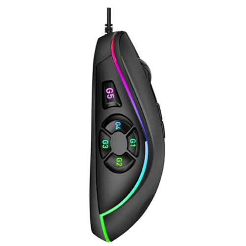 SUNGOOYUE Wired Gaming Mouse, 10 Programmable Buttons, 14 RGB Lighting Effects, 6 Adjustable DPI 800-12800, Ergonomic Design, with Cable, for PC Computer Gaming