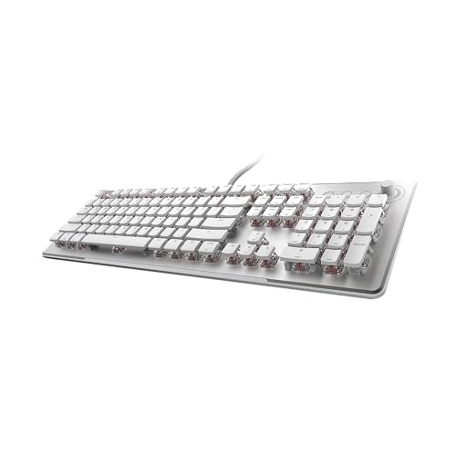 Turtle Beach Vulcan II Max Optical-Mechanical RGB Gaming Keyboard | Customizable RGB Keys & Palm Rest, Smart Keys, Titan II Linear Switches, Anodized Aluminum Top Plate, Media Controls, White - color: White