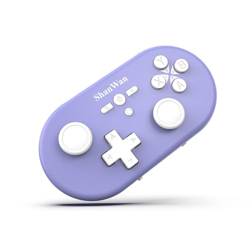 ShanWan wireless handheld controller, suitable for Switch/Switch 2/Android/iOS/PC/Steam Deck/phone, 1000Hz polling rate, with custom keyboard mode for Procreate drawing Bluetooth controller/6-axis gyroscope/vibration (Purple) - color: Purple