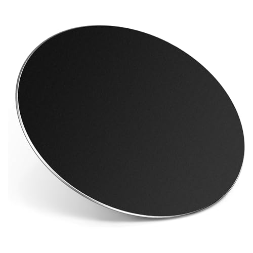 HONKID Metal Aluminum Mouse Pad Thin Hard Mousepad 7.87 * 7.87 Round Black | Mouse Pad for Magic Mouse & Pro/Air Double Sided Waterproof Fast Accurate Control Mousepad for Laptop, Computer PC, Office - color: Black, size: 7.9L x 7.9W inches