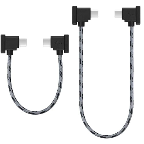 1FT+ 0.5FT(2 pack) USB C to USB C Remote Controller Cable for IPhone 17/16/16e/15 Pro Max, DJI Mavic 3/4 Pro/Air 2/2S, Mini 2/3/4/5 Pro,RC-N1,RC Pro to Tablet Cable 90 Degree Data OTG Cord Accessories - style: USB C to USB C