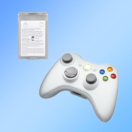 2 Pcs Battery Pack Cover for Xbox360 Wireless Controller, Replacement Battery Pack Cover Shell Case (2xWhite) - color: White
